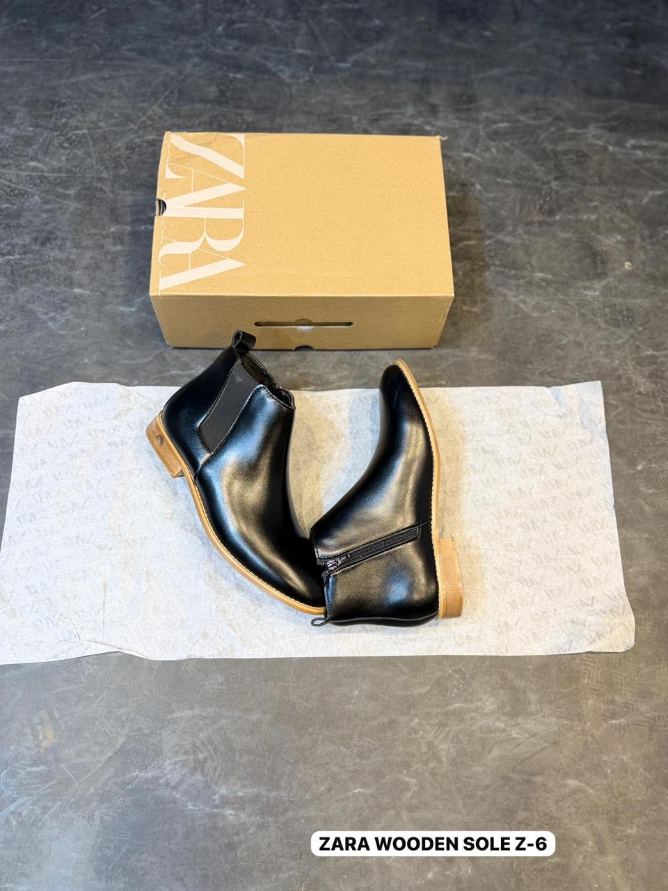 ZARA WOODEN CHELSEA BOOTS ART-W5