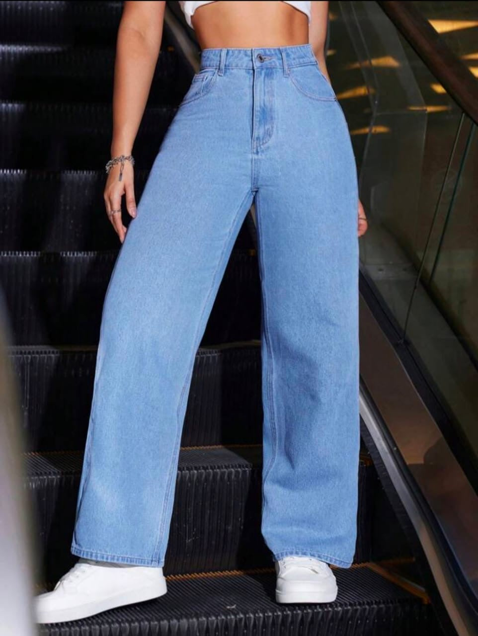 High Waist Ice wide leg Denim