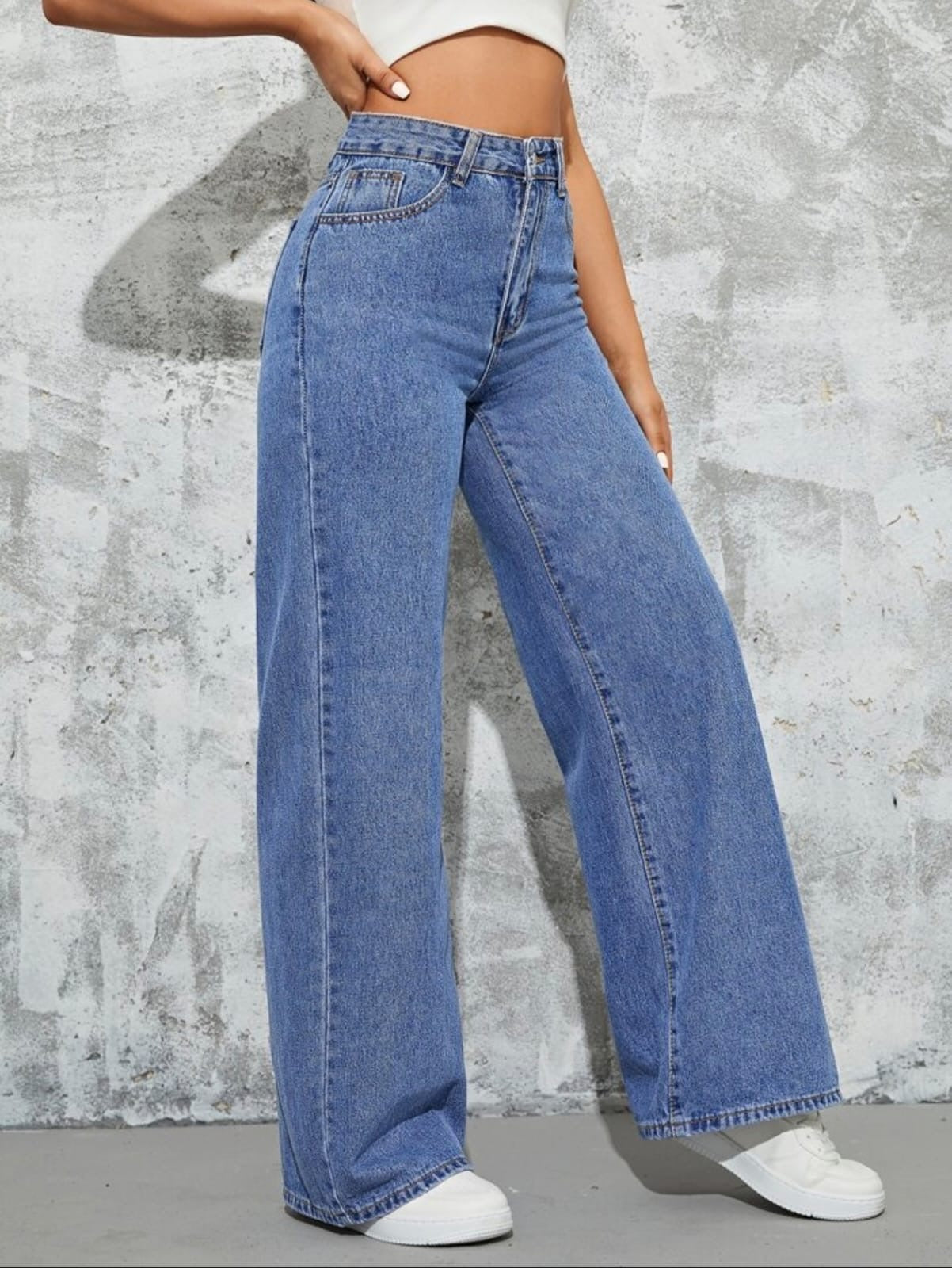 Now in Stone Colour*
High Waist Wide Leg Denim