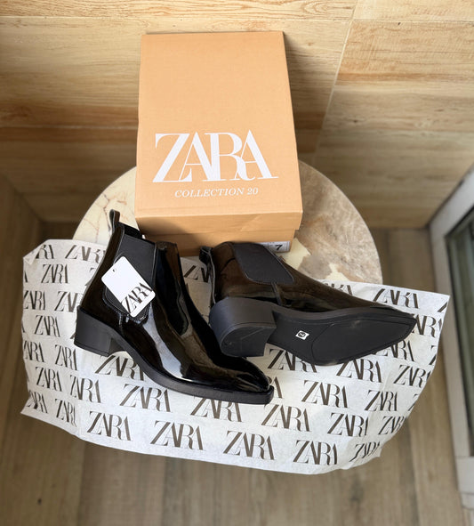 ZARA T PATENT CHELSEA BOOTS