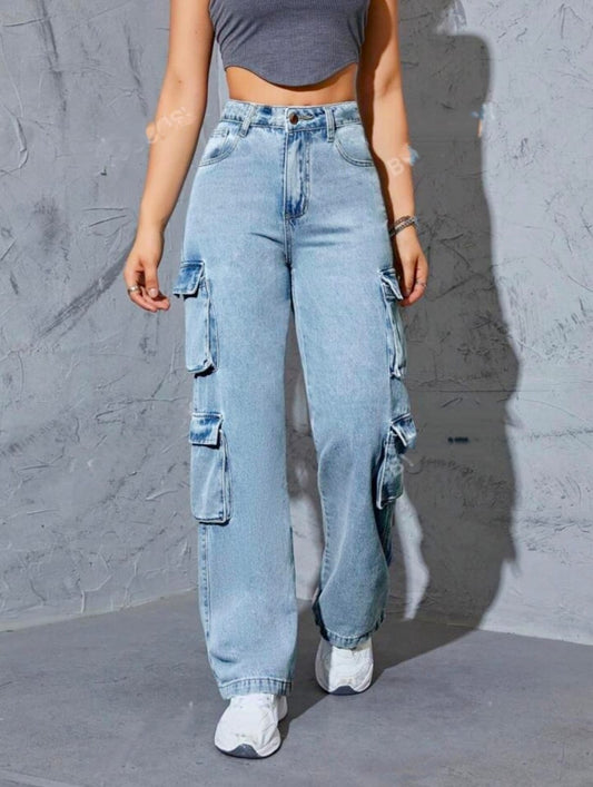 Now in Box pocket Denim Cargo
High Waist 8 Pocket Cargo Denim