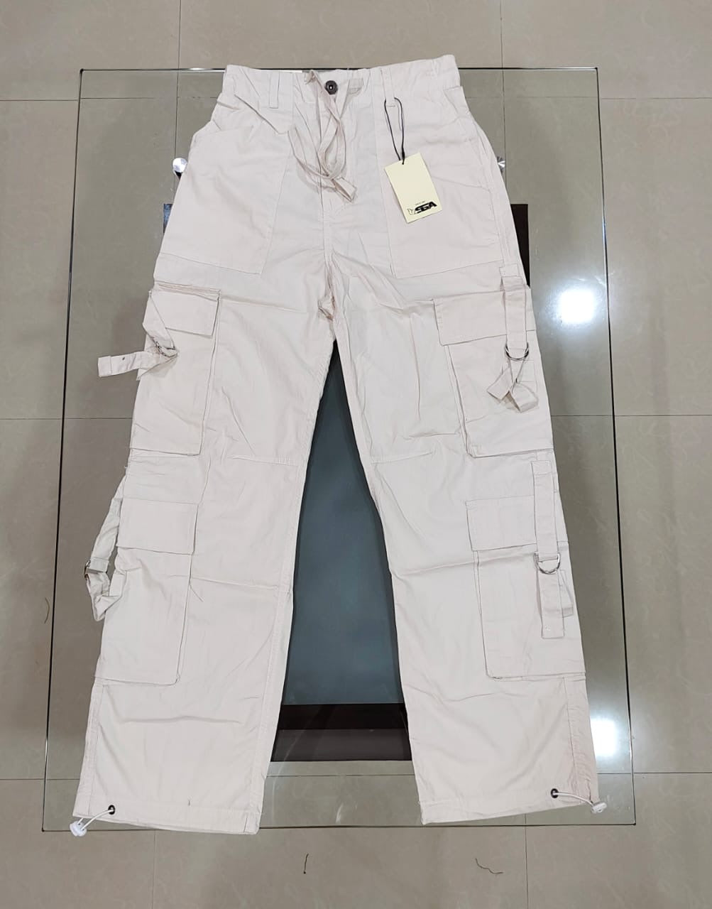 Multi Pockets Branded Parachute Baggy Pants