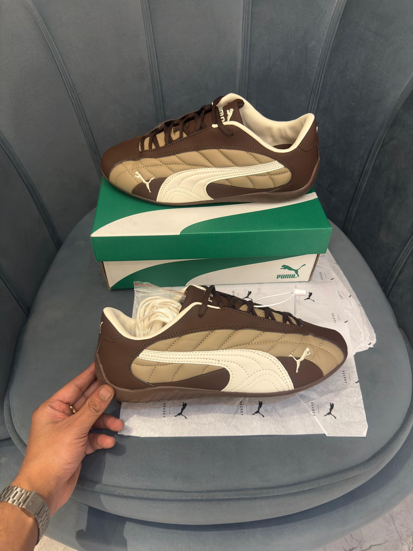 PUMA SPEED CAT QUILTED PLUS BROWN