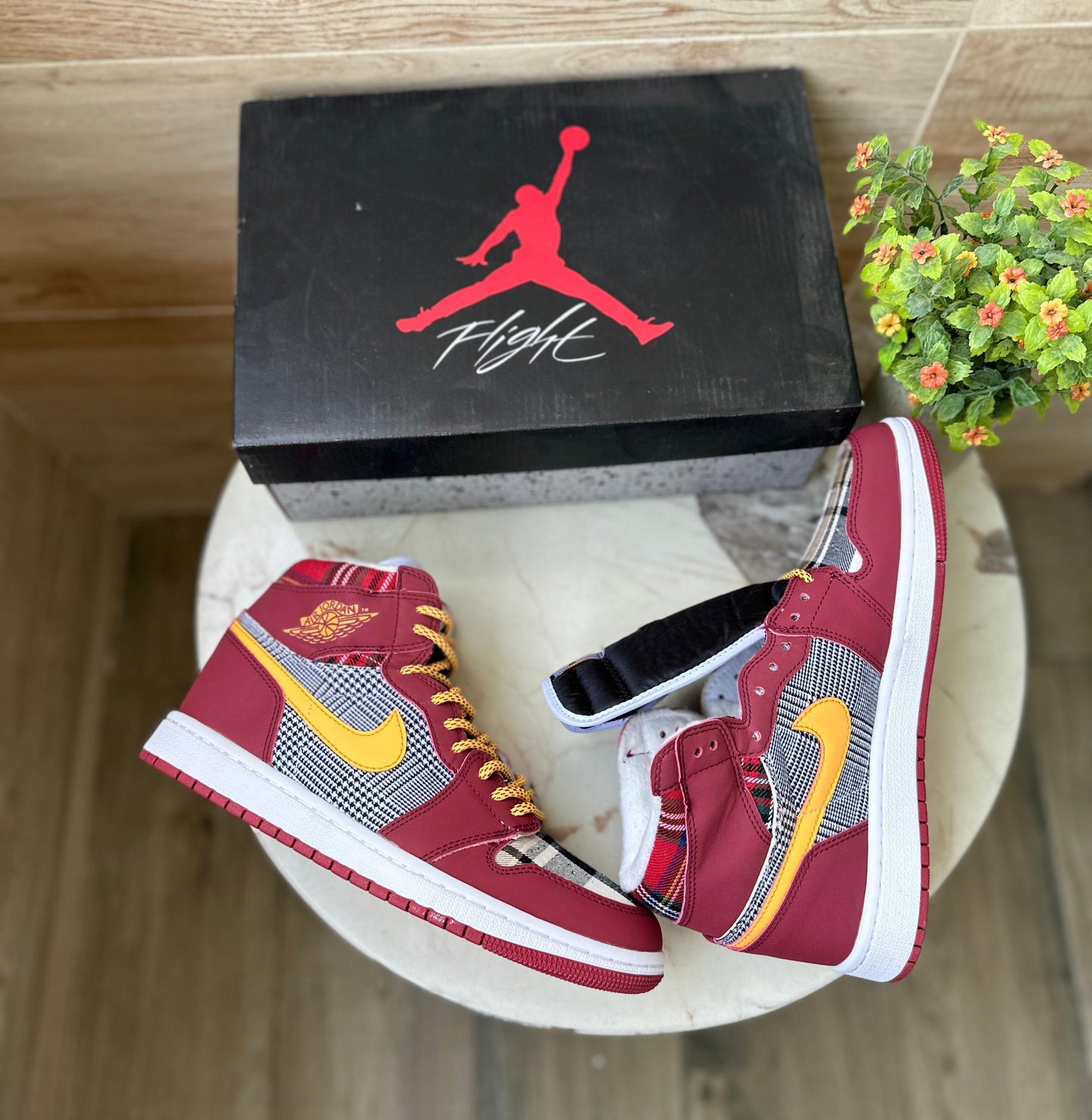 JORDANS RETRO 1 PLAID BURBERRY