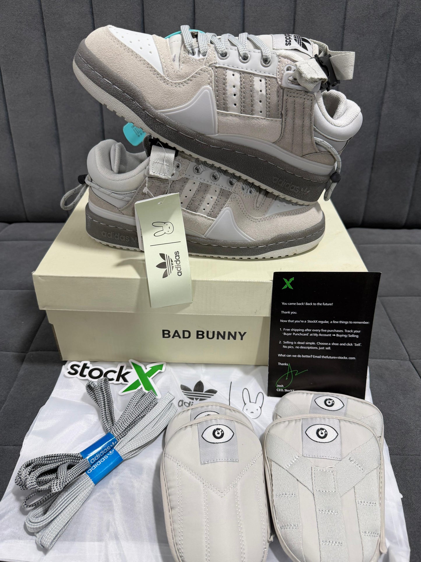 Adidas Bad bunny Grey with stockx kit