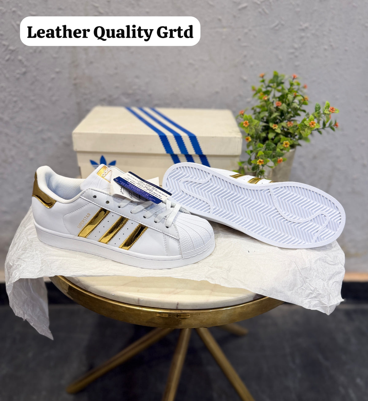 ADIDAS ORIGINALS SUPERSTAR  WHITE GOLD