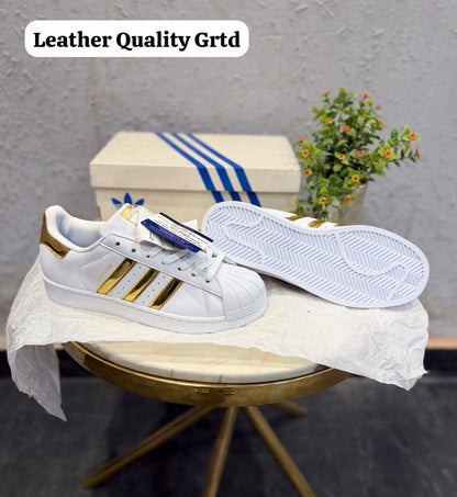 ADIDAS ORIGINALS SUPERSTAR  WHITE GOLD