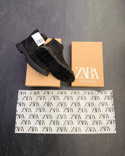 ZARA CHUNKY SUEDE CHELSEA BOOTS