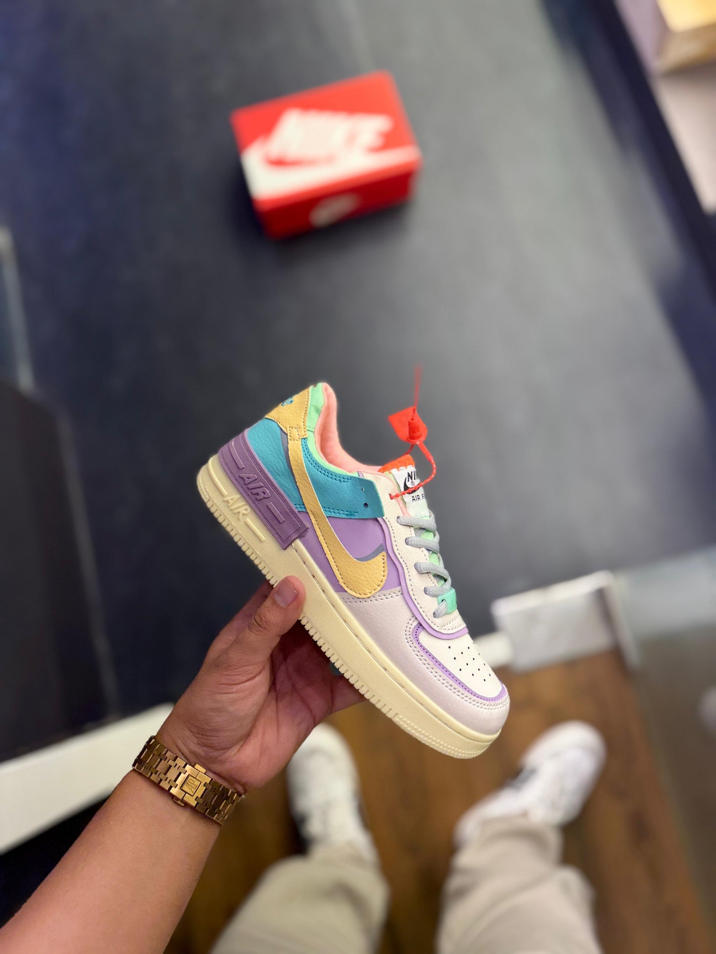 NIKE AIRFORCE SHADOW YELLOW TICK