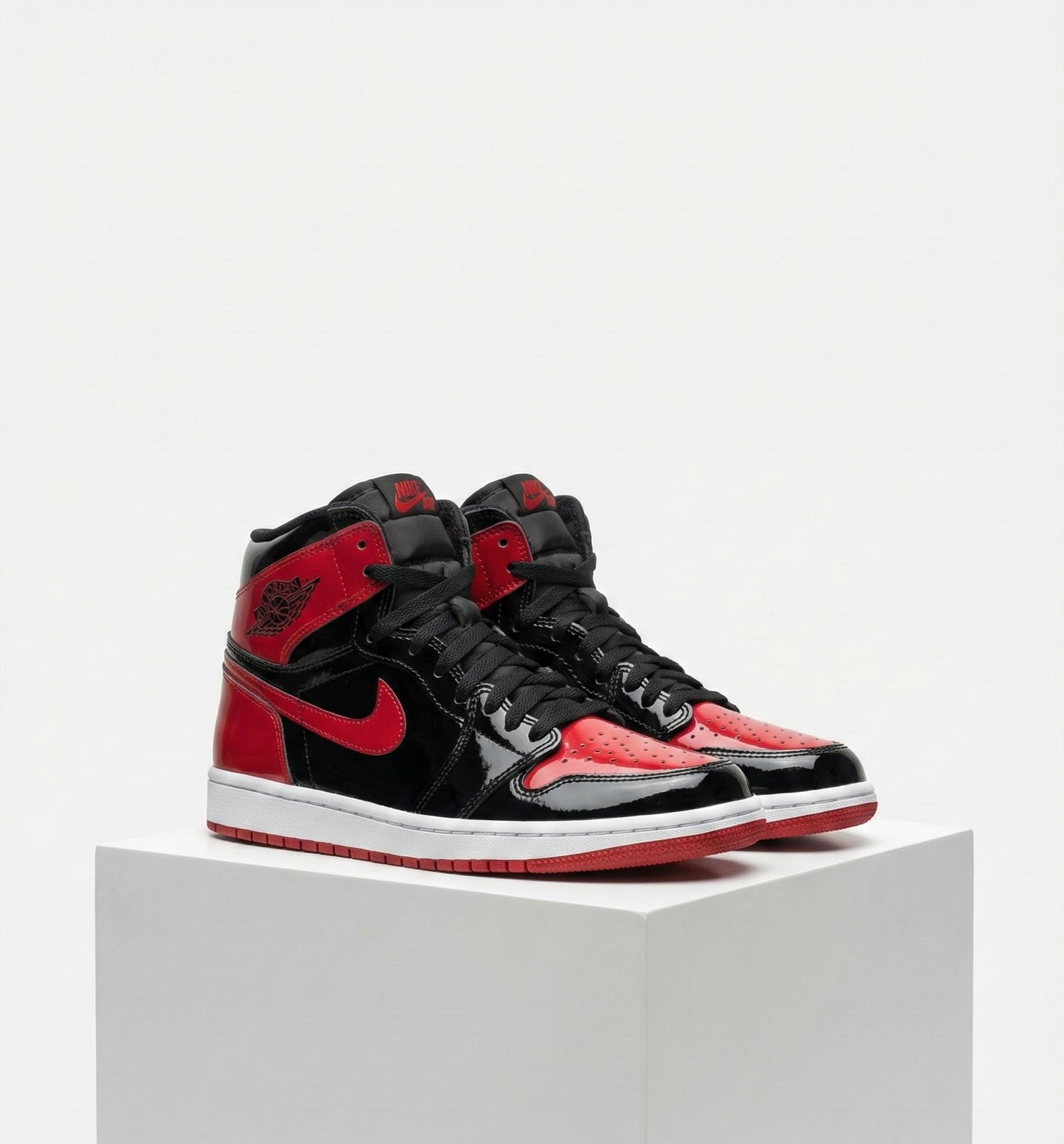 Nike air jordan one red glossy high angle