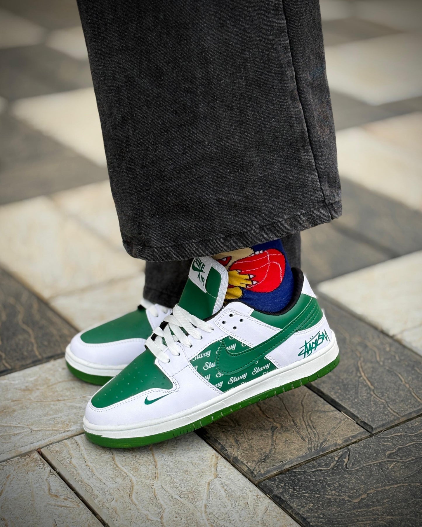 NIKE sb dunk  stussy green 7A