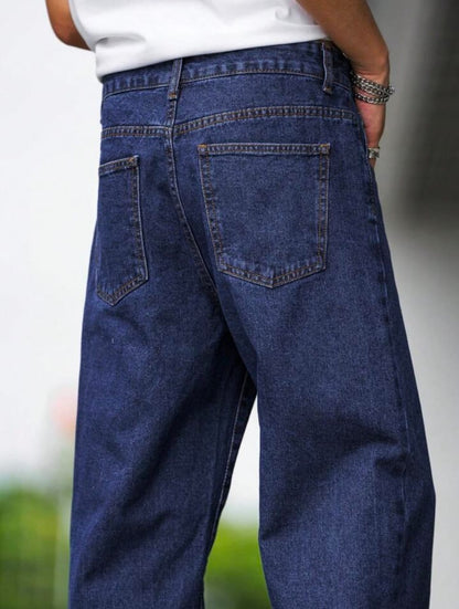 Now in Unisex Wide leg High Waist Dark Blue Wide Leg Denim