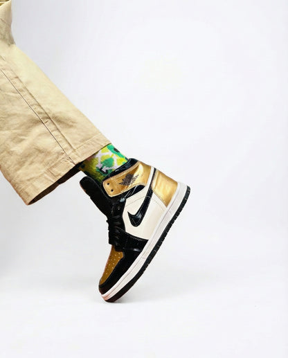 NIKE AIR JORDAN HIGH GLOSSY GOLD WHITE