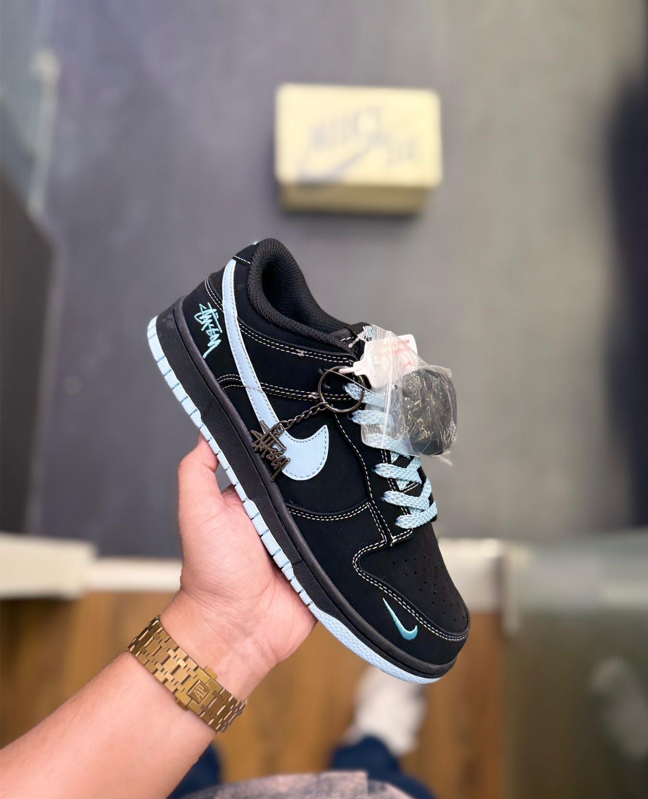 NIKE SB DUNK 2025 STUSSY BLACK SILVER