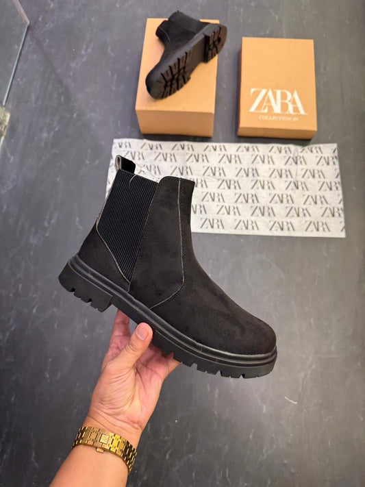 ZARA CHUNKY SUEDE CHELSEA BOOTS