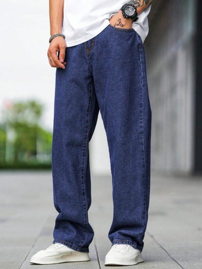 Now in Unisex Wide leg High Waist Dark Blue Wide Leg Denim