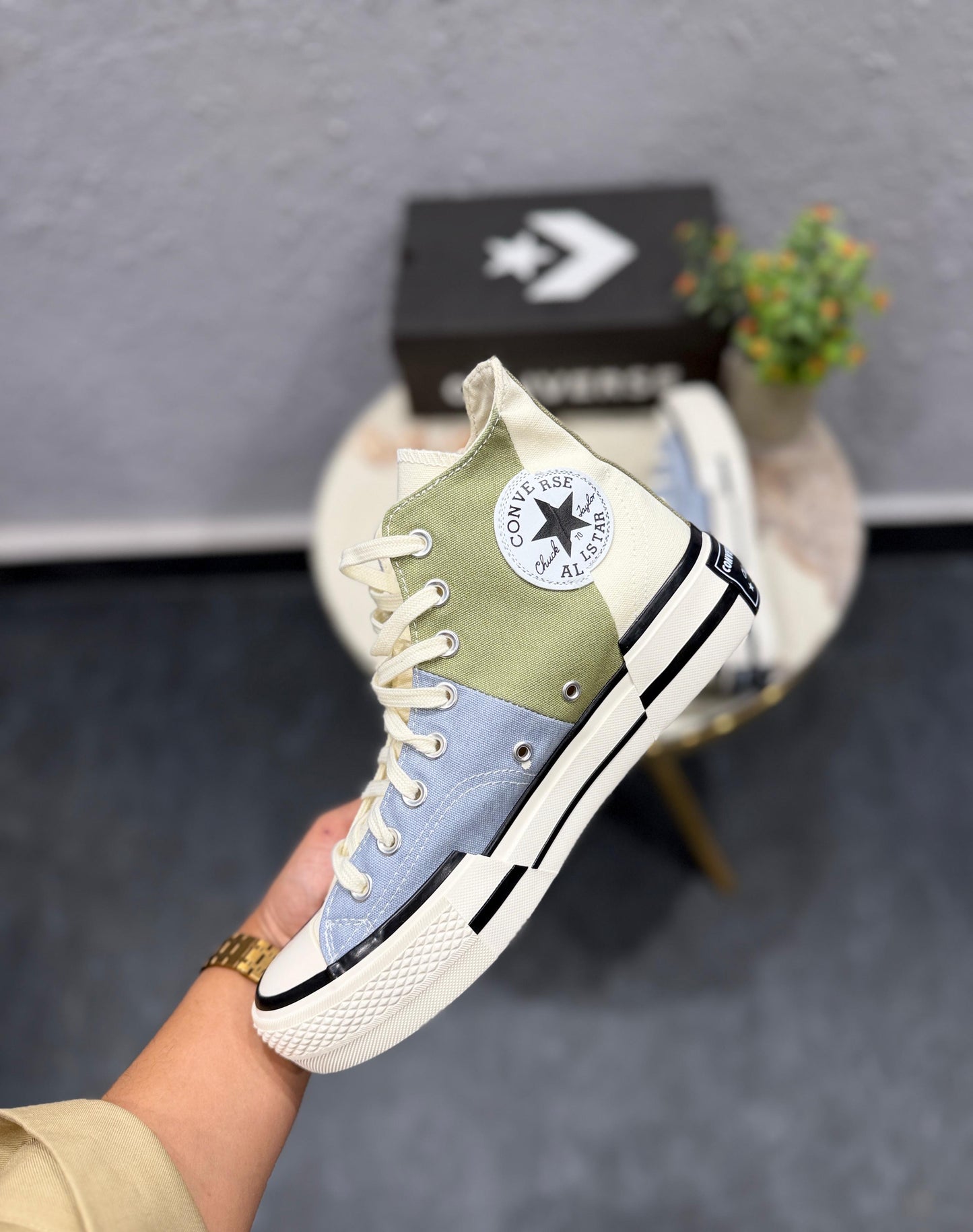 CONVERSE CHUCK MID PLUS WHITE GREY BLUE