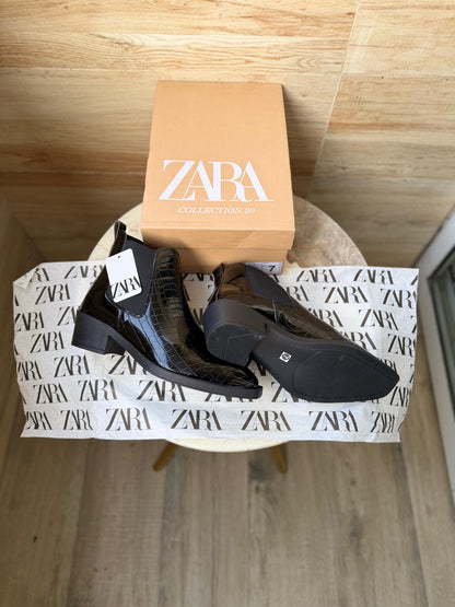 ZARA CROCO T CHELSEA BOOTS