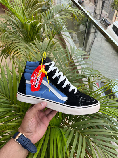 vans long blue black