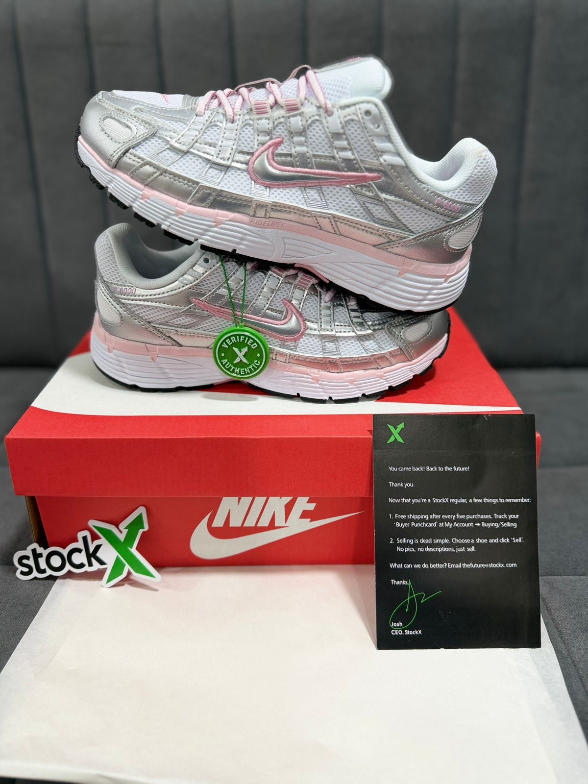 NIKE P-6000 TRAINER METALLIC PINK WITH STOCKX KIT