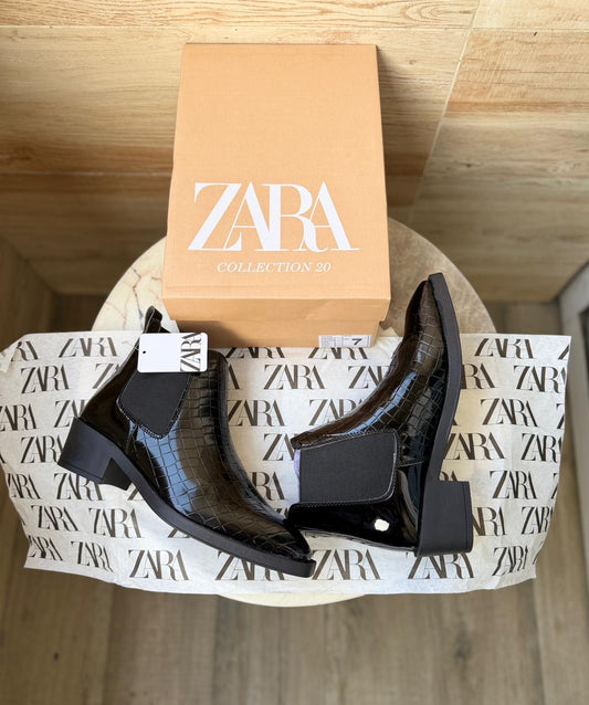 ZARA CROCO T CHELSEA BOOTS