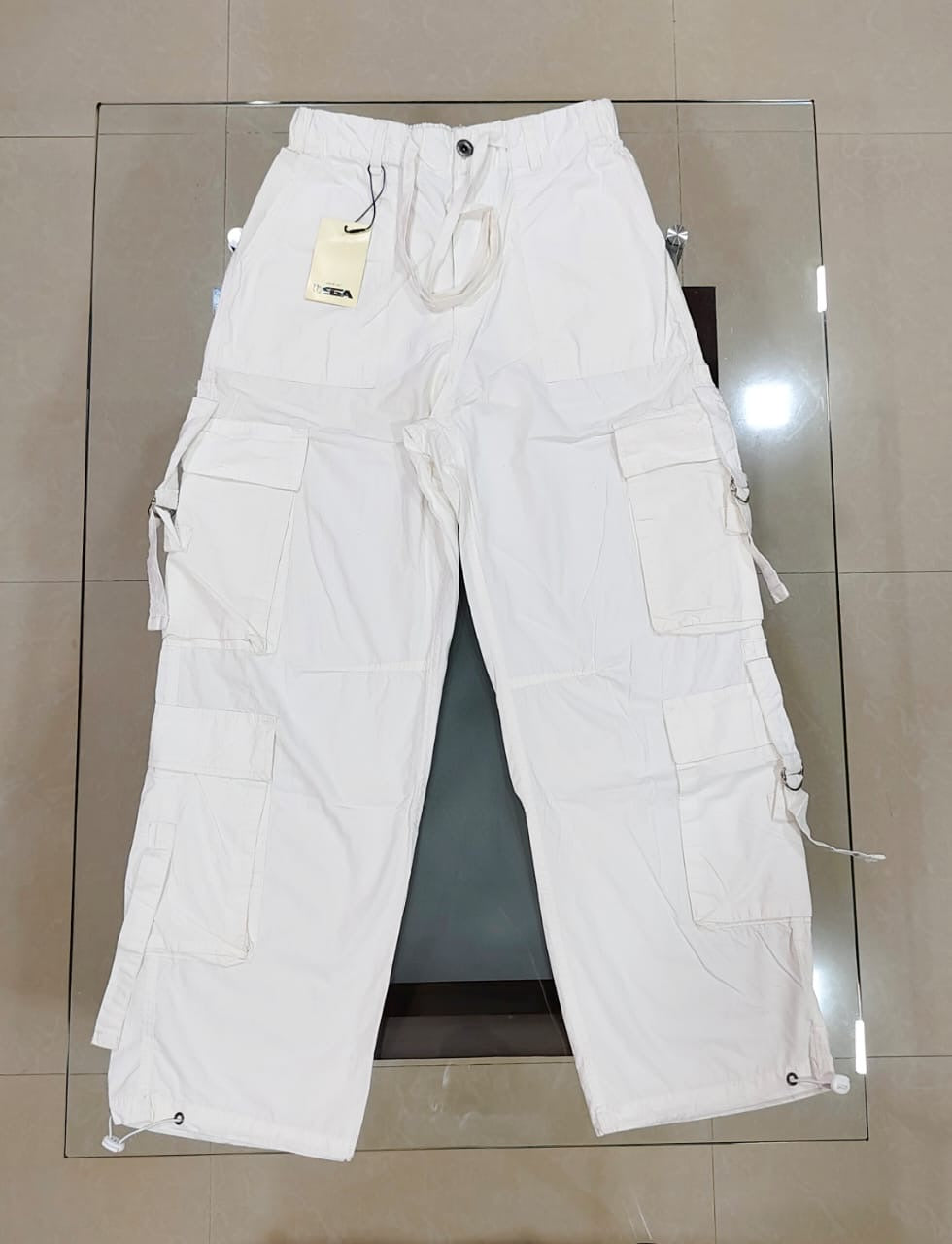 Multi Pockets Branded Parachute Baggy Pants