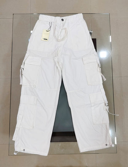 Multi Pockets Branded Parachute Baggy Pants