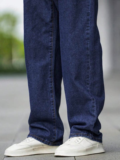 Now in Unisex Wide leg High Waist Dark Blue Wide Leg Denim