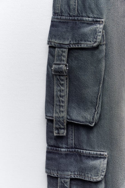 (Copy) Unisex Zara Mid Rise TRF Multi Pockets Cargo