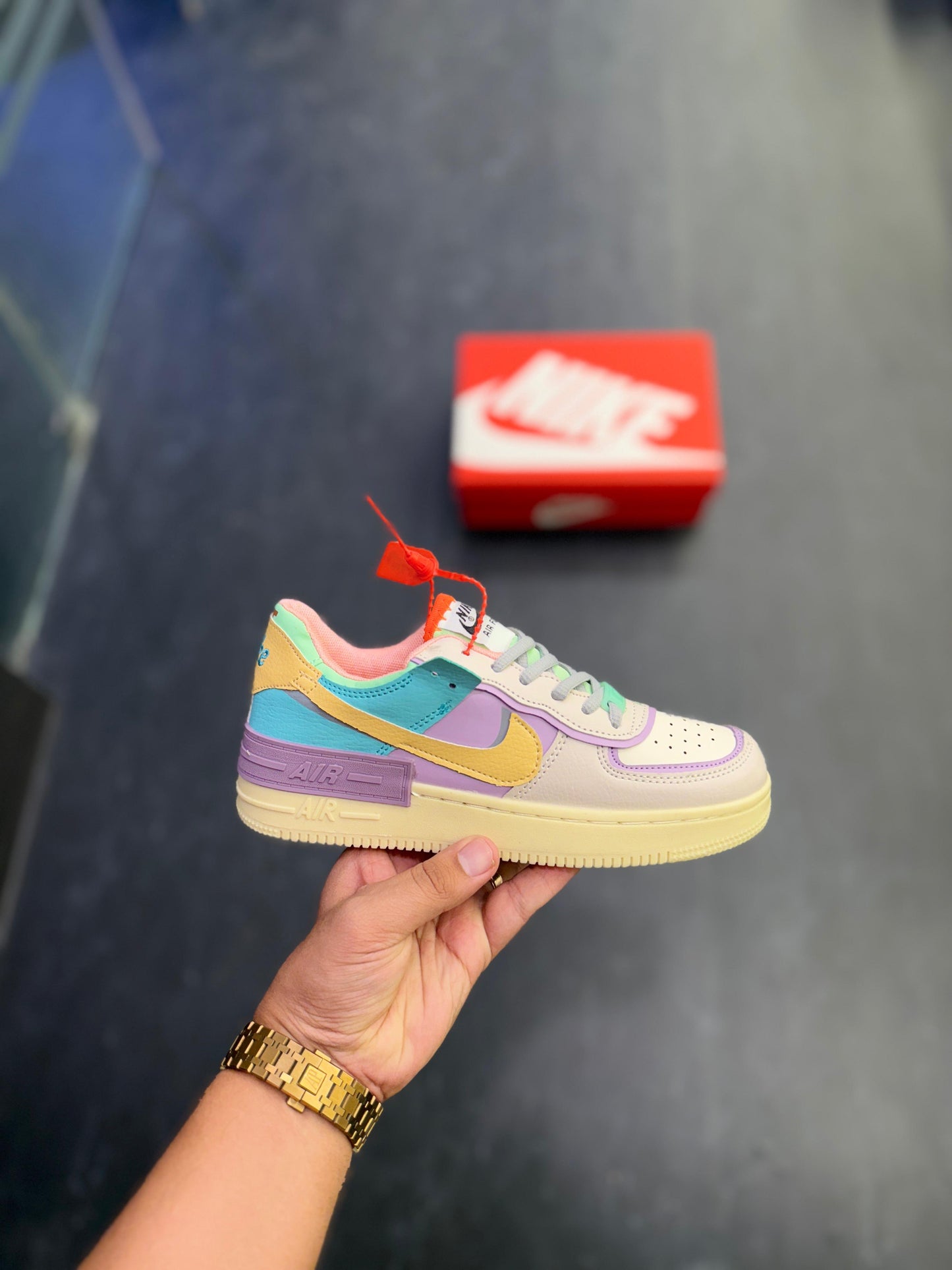 NIKE AIRFORCE SHADOW YELLOW TICK