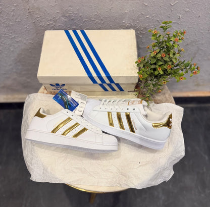 ADIDAS ORIGINALS SUPERSTAR  WHITE GOLD