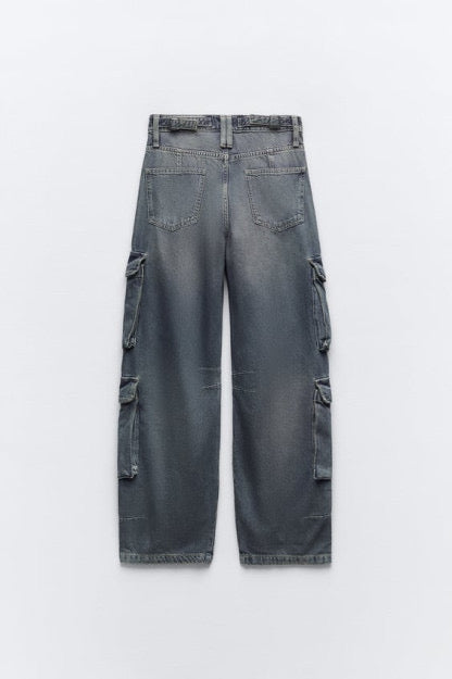 (Copy) Unisex Zara Mid Rise TRF Multi Pockets Cargo