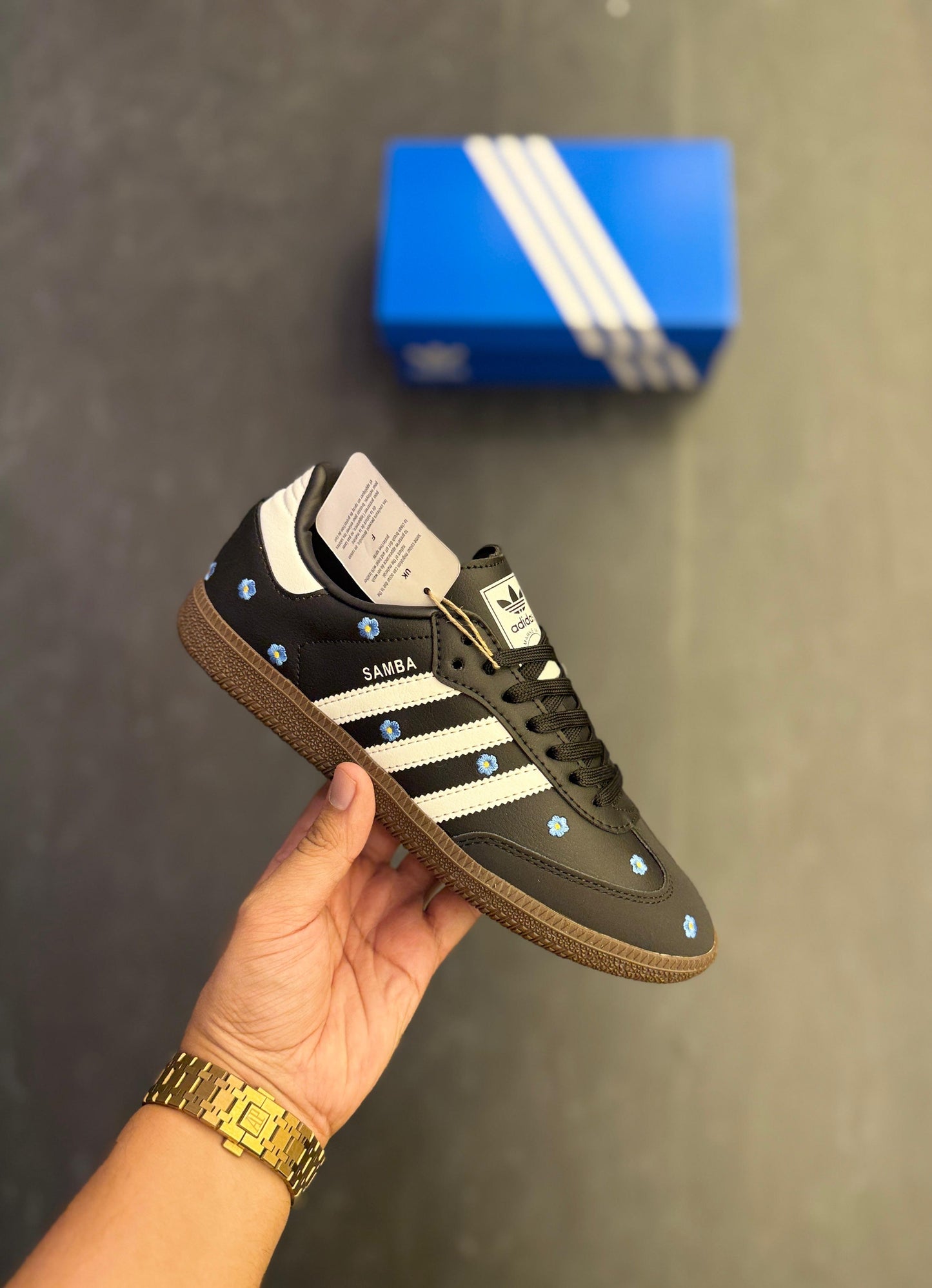 ADIDAS ORIGINALS SAMBA BLACK FLORAL