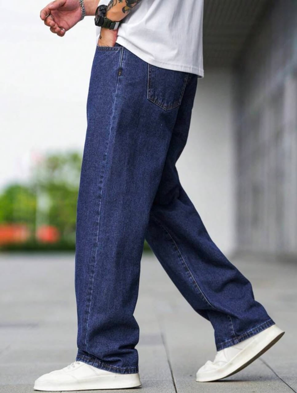 Now in Unisex Wide leg High Waist Dark Blue Wide Leg Denim