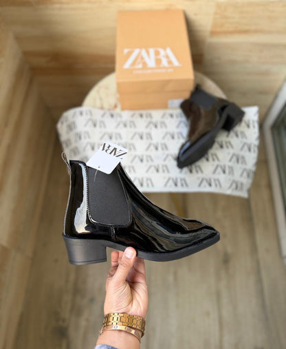 ZARA T PATENT CHELSEA BOOTS