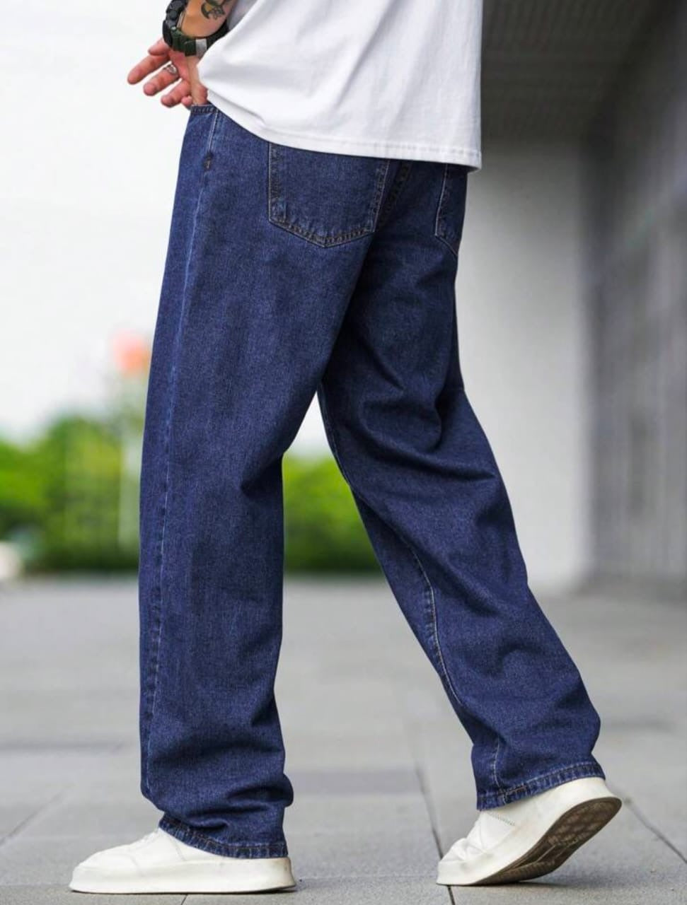 Now in Unisex Wide leg High Waist Dark Blue Wide Leg Denim