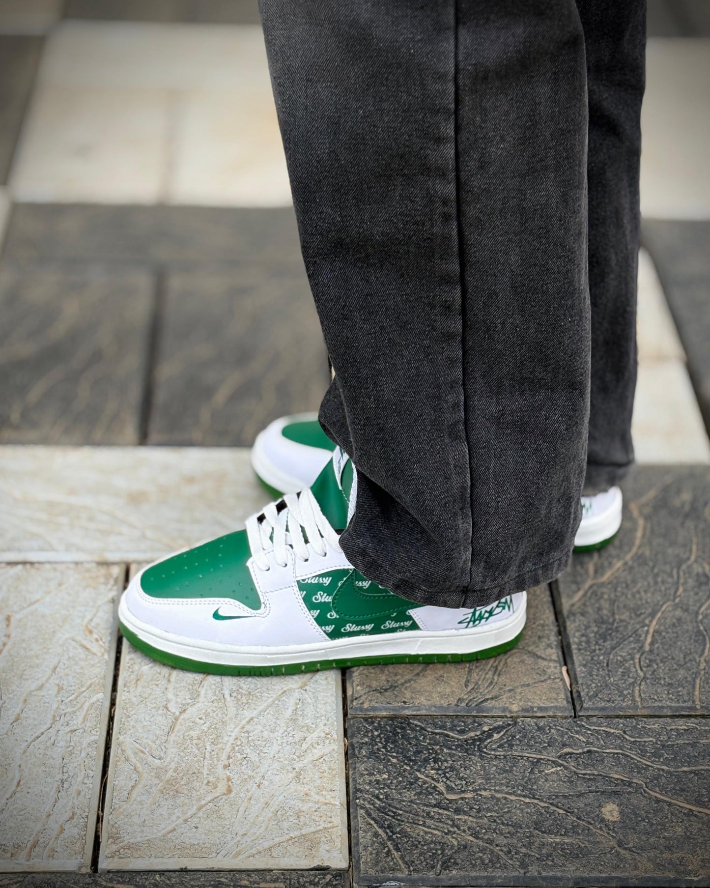 NIKE sb dunk  stussy green 7A