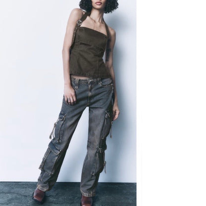 (Copy) Unisex Zara Mid Rise TRF Multi Pockets Cargo