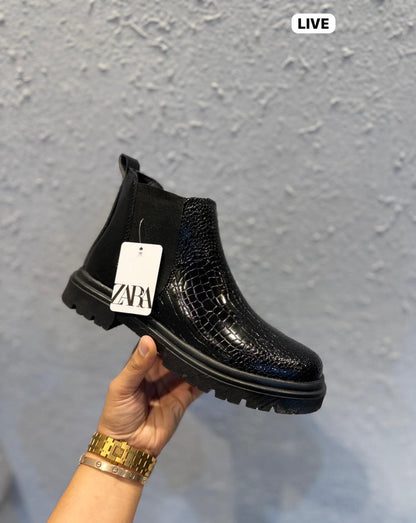 ZARA CHUNKY CROCO CHELSEA BOOTS ART-9950