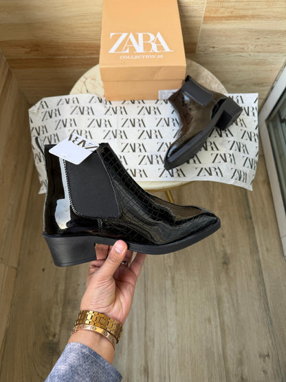 ZARA CROCO T CHELSEA BOOTS