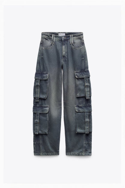 (Copy) Unisex Zara Mid Rise TRF Multi Pockets Cargo