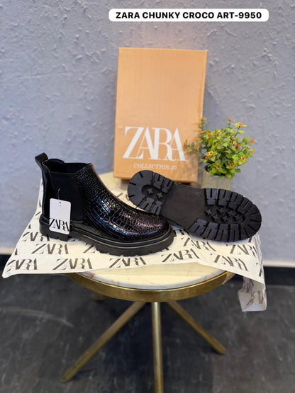 ZARA CHUNKY CROCO CHELSEA BOOTS ART-9950