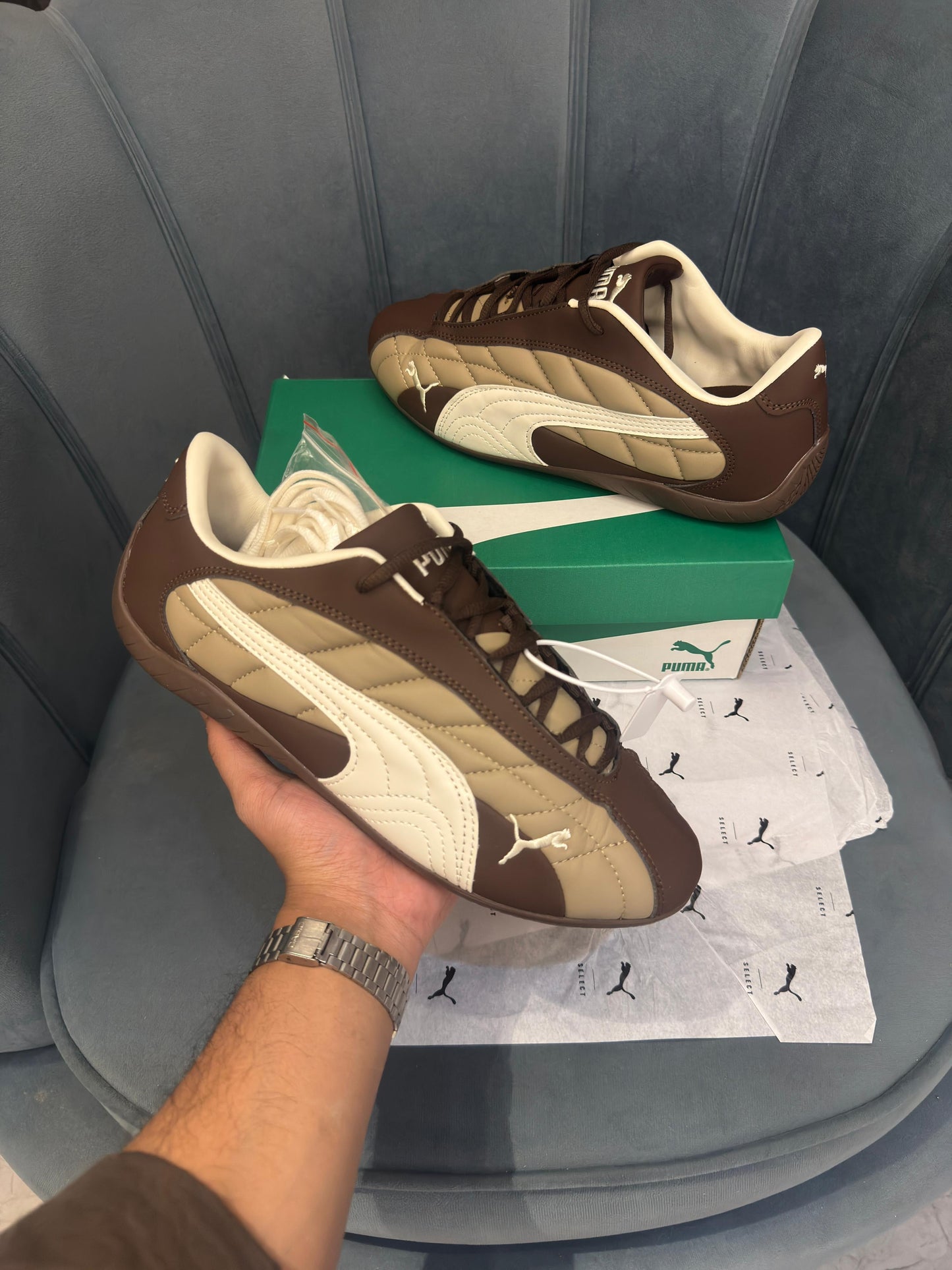 PUMA SPEED CAT QUILTED PLUS BROWN