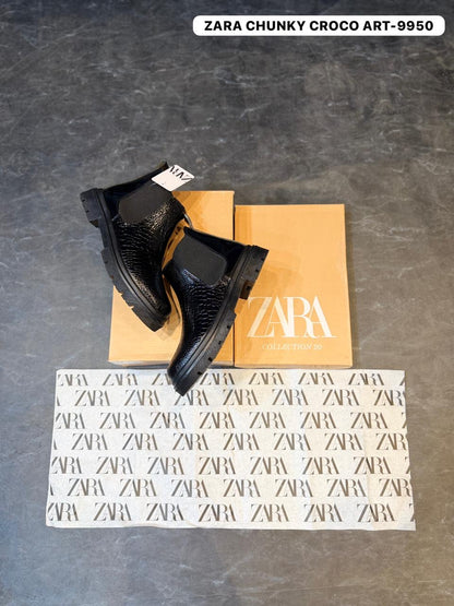 ZARA CHUNKY CROCO CHELSEA BOOTS ART-9950