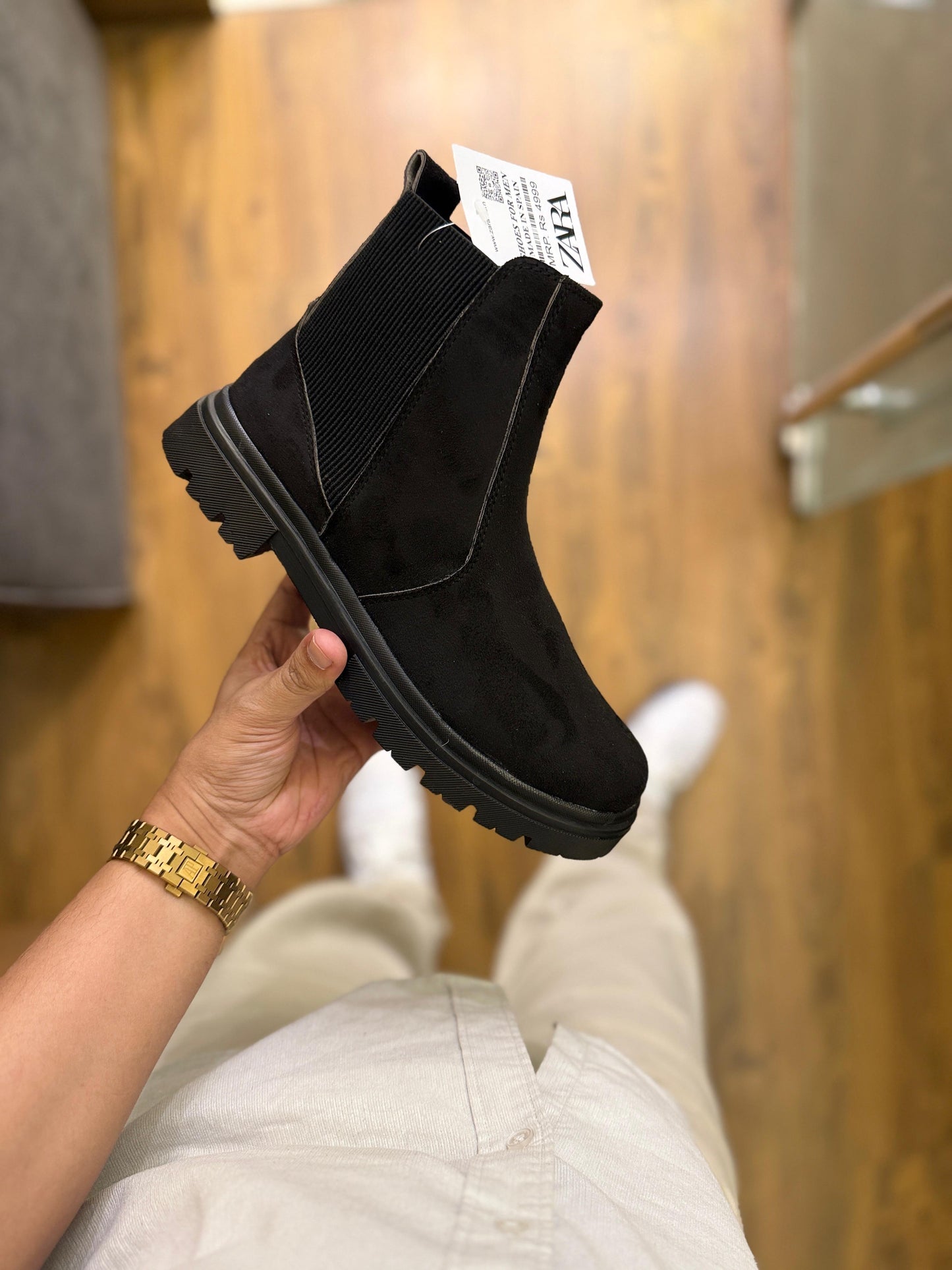 ZARA CHUNKY SUEDE CHELSEA BOOTS