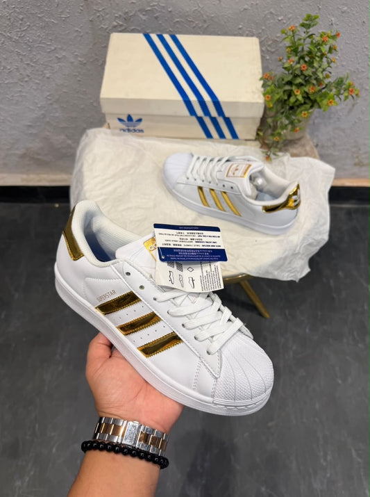 ADIDAS ORIGINALS SUPERSTAR  WHITE GOLD