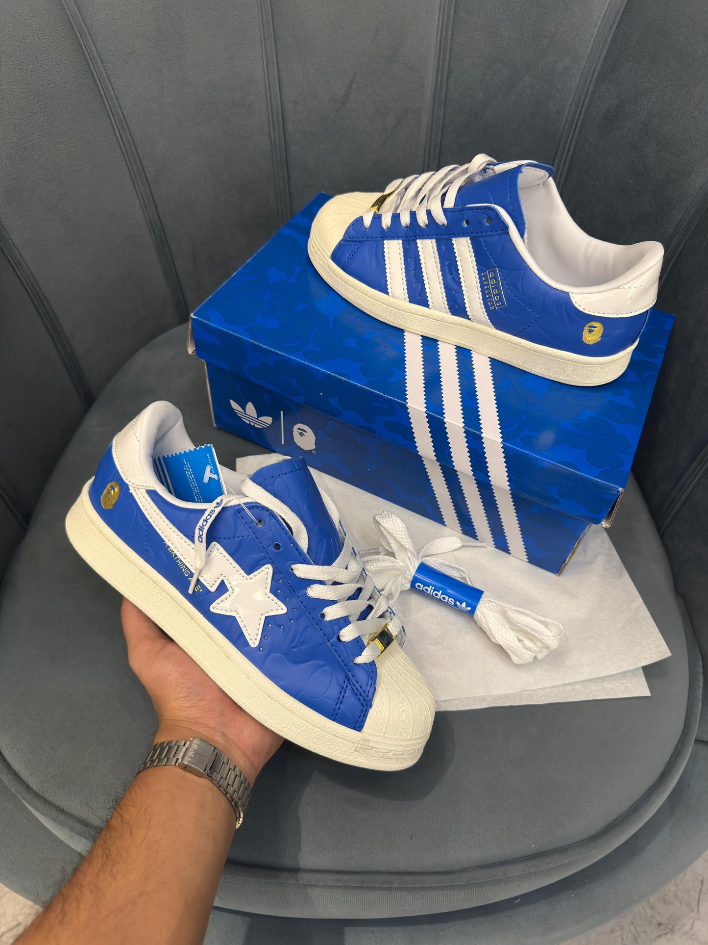ADIDAS ORIGINAL SUPERSTAR BAPE SKYBLUE